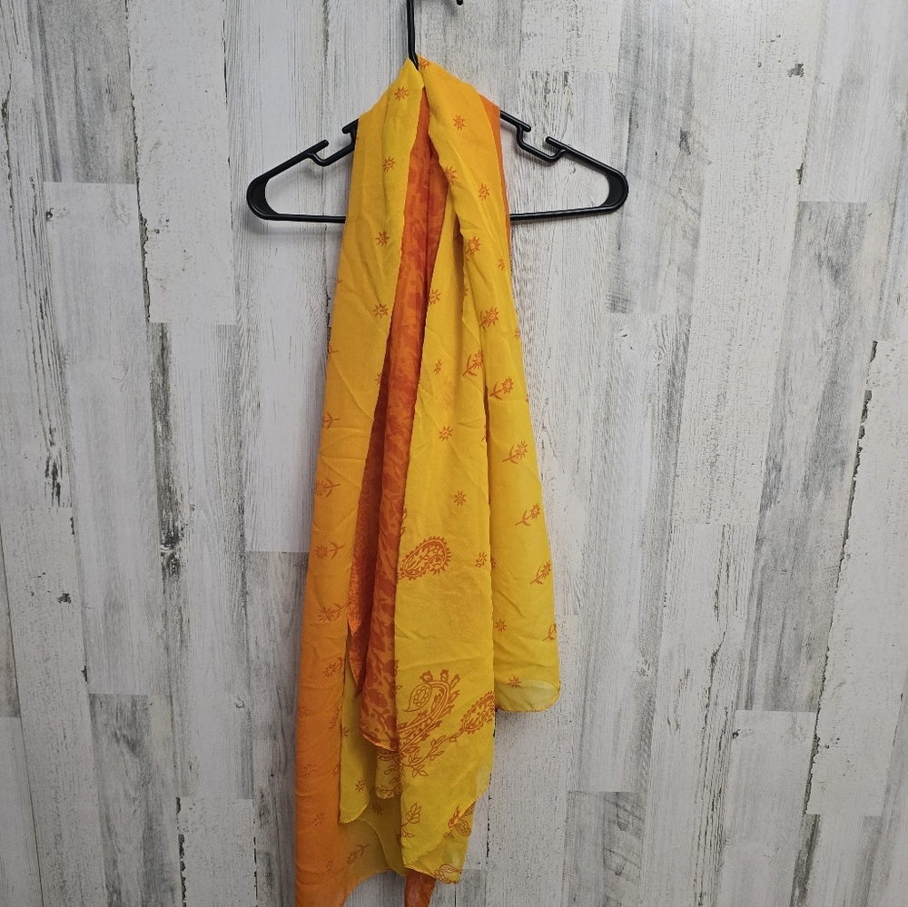 Lady Juliet Yellow and Orange Patterned Scarf